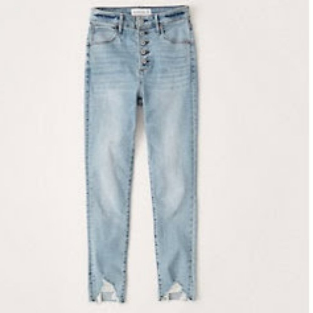 A&F Light Wash High Rise Super Skinny  Denim Size 25/0